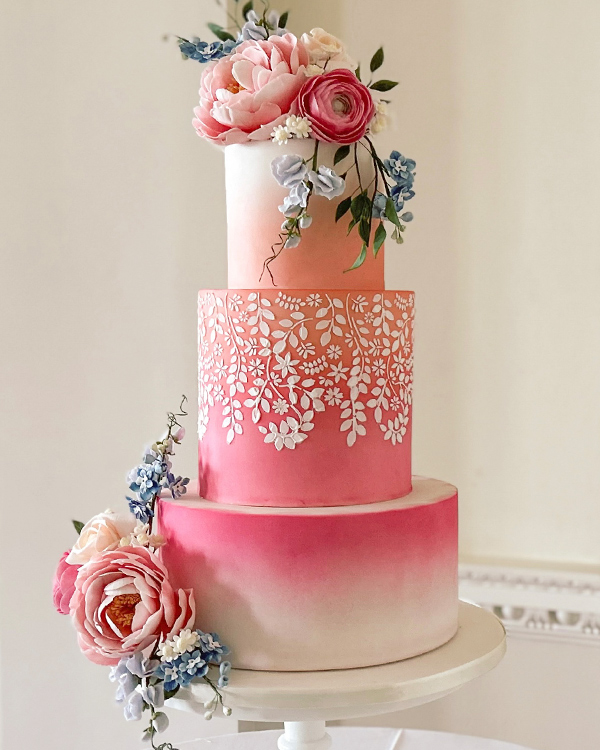 statement floral wedding cakes